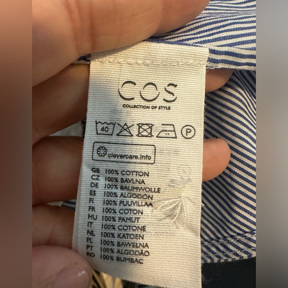 Cos Split Back Panel Striped Button Down Shirt Si… - image 6